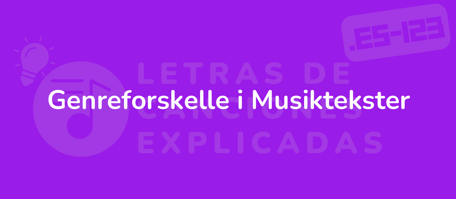 Genreforskelle i Musiktekster